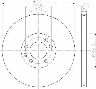 HELLA PAGID 8dd355116231 -  Тормозной диск